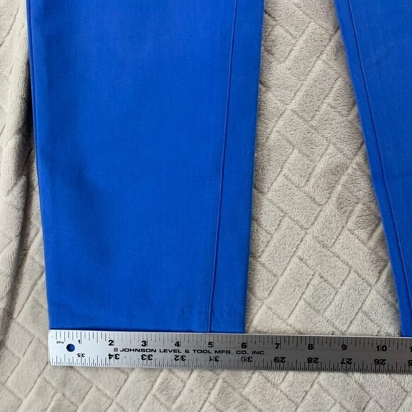 Ecru Womans 4 Office Dress Pants Bright Blue Skinny Ankle Mid Rise Stretch - Picture 10 of 15